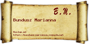 Bundusz Marianna névjegykártya